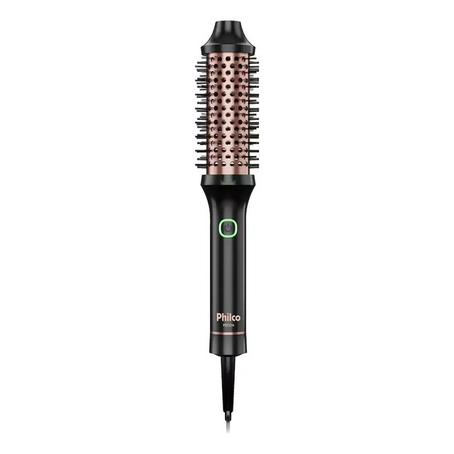 Escova Modeladora Pec17a 230°c Tourmaline Cerâmica Philco Rose E Preto Bivolt