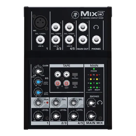 Mezcladora Compacta Mackie Mix5 De 5 Canales