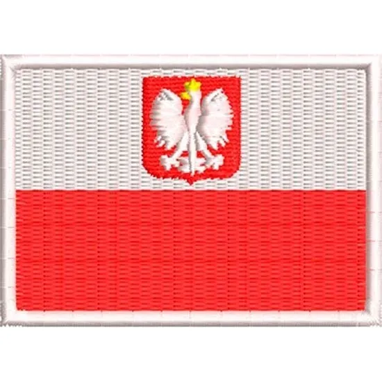 Patch Bordado Bandeira Polônia Estatal 5x7 Cm Cód.bdp39