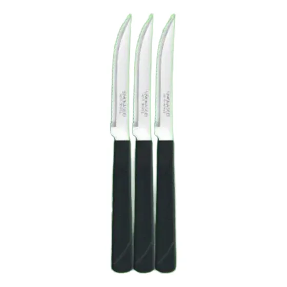 Treviso - Kit Faca De Mesa C/ 3 Peças Cabo Preto -utensílhos