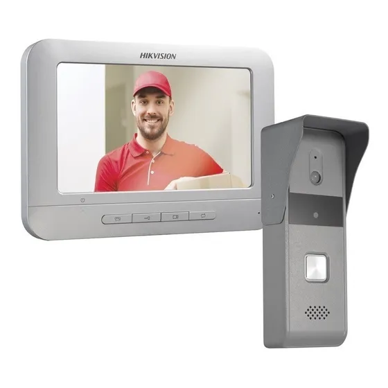 Kit Portero Visor Hikvision Lcd 7 Hd Timbre Camara 1080p Color Gris