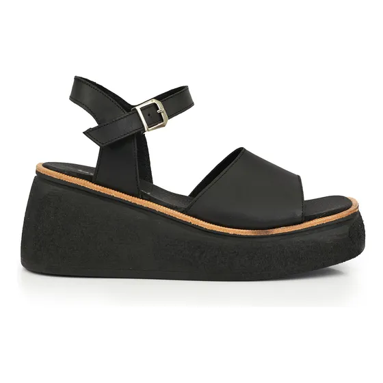 Sandalia Cuero Mujer Chinela Plataforma Goma Zapato Briganti
