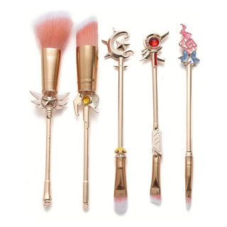 Kit 5 Brochas Maquillaje Pincel Metal Anime Sailor Moon Kit 5 Brochas Maquillaje Pincel Metal Anime Sailor Moon