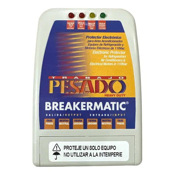 Protector De Voltaje Breakermatic Trabaj Pesado 110v Bornera