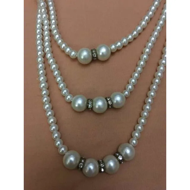 Collar De Perlas Tipo Cascada Bisutería Fina. Usado.