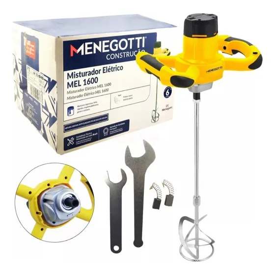 Misturador Tinta Argamassa Elétrico 1600w Menegotti 220volts