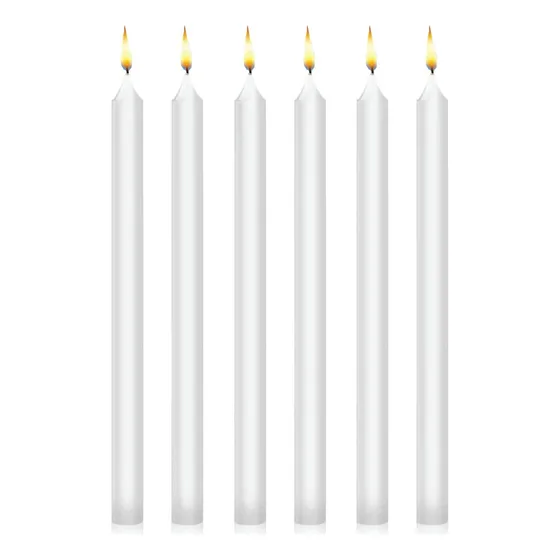 Vela Castiçal 26 Cm 10 Unidades Brancas Decoração Casamento