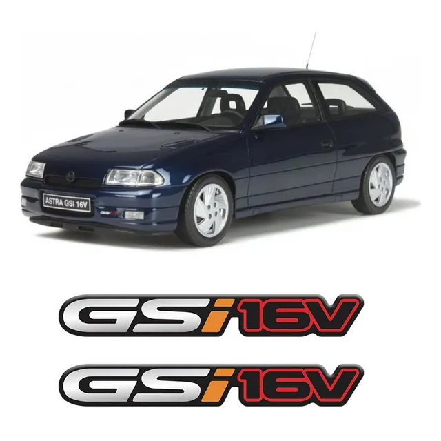 Par De Emblemas Gsi 16v Astra Corsa Adesivo Cromado Resinado