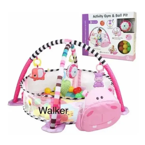 Gimnasio Bebe Hipopótamo + 30 Pelotas Corral Accesorios