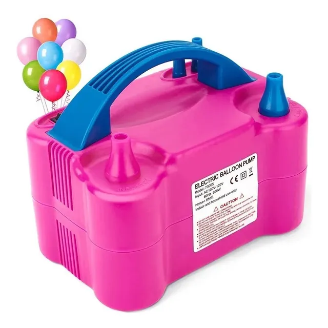 Maquina Inflador De Globos Compresor 2 Boquillas Clicshop Color Rosa Chicle