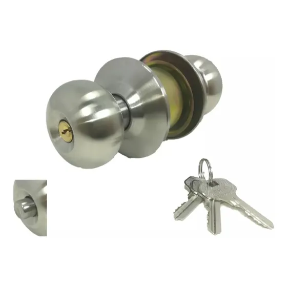 Cerradura De Pomo Acero Con 3 Llaves