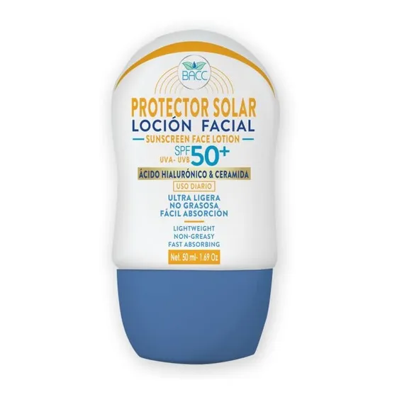Protector Solar Facial Spf 50+ Con Ácido Hialurónico Bacc