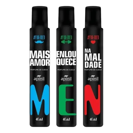 Deo Colônia Mais Amor, Enlouquece, Na Maldade Apinil Aromatizador 3 Unidades - HURACAN DISTRIBUIDORA