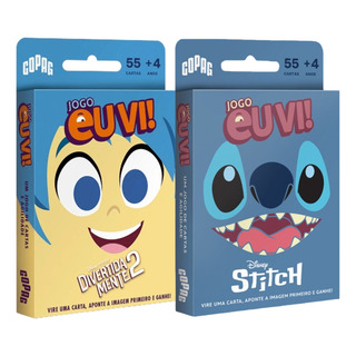 Kit 2 Jogos De Cartas Eu Vi! Stitch E Divertidamente 2 Copag Kit 2 Jogos De Cartas Eu Vi! Stitch E Divertidamente 2 Copag
