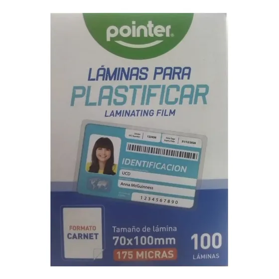 Laminas De Plastificar Carnet Y Cedula 100 Piezas 175 Micras