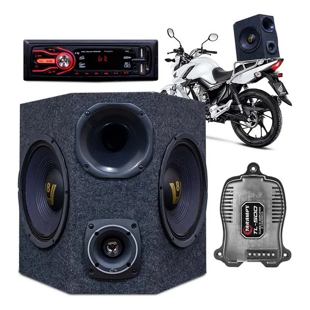 Caixa De Som Moto Volante Propaganda Politico Radio Bt Usb