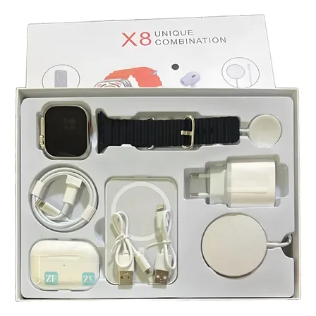 Combo Reloj Watch X8 Ultra + Audifonos In Ear + Power Bank