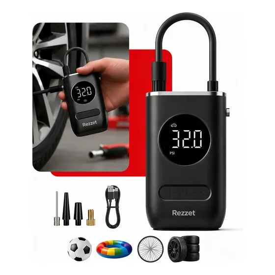 Mini compressor digital portátil Simake para carro moto e bicicleta