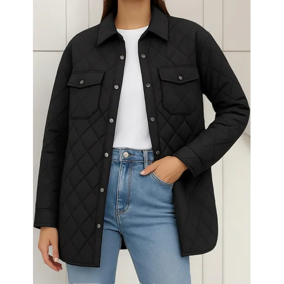 Campera Capitoneada Mujer Abrigo Largo Dama Chaqueta Tapado