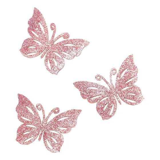 Aplique Parche Termoadhesivo Mariposas Glitter X 3 Unidades