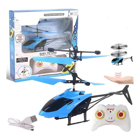 Helicóptero Infantil Rc Joygod Mini Juguete De Plástico Con Carga Usb Azul