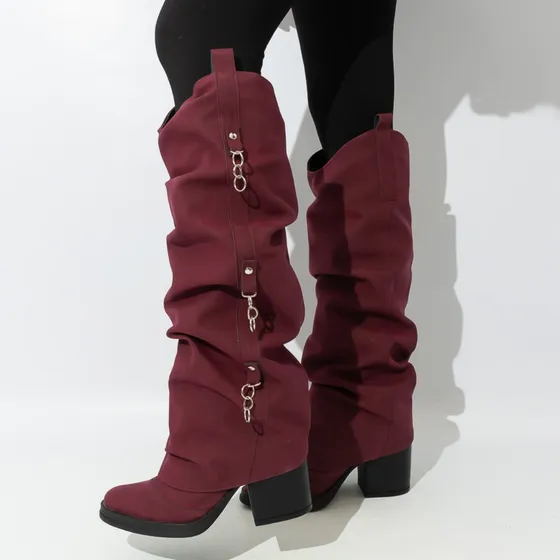Bota Caña Alta Mujer Volcada Pu Tread Bakanas Shoes
