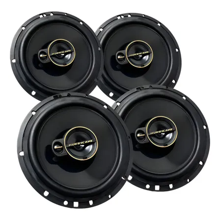 Kit Alto Falante Hurricane Triaxial Aurum A6t 6 Pol 240w 4un Preto