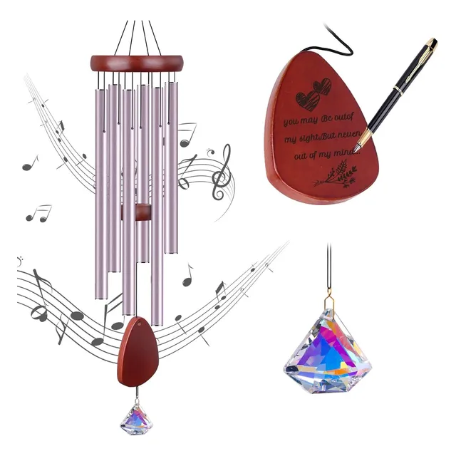 Campana De Viento Con Atrapa Sol De Cristal