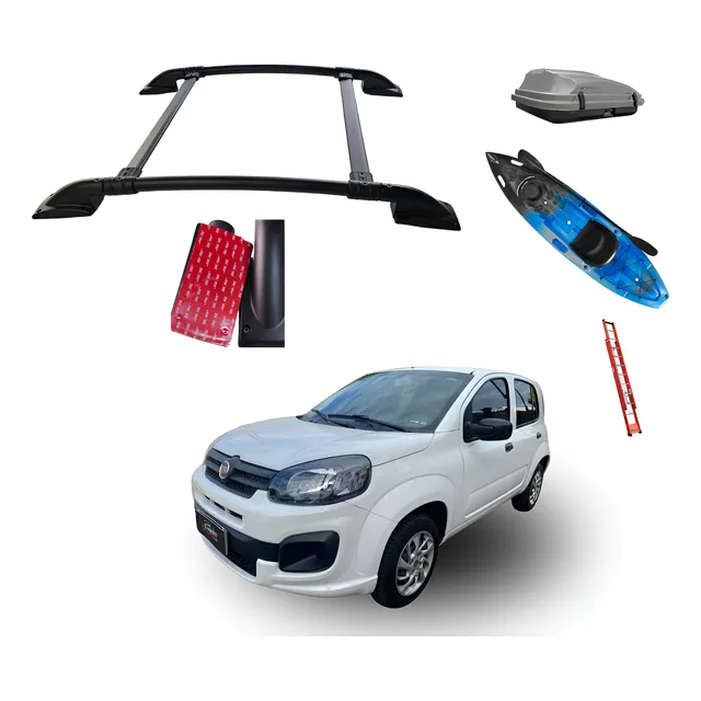 Rack De Teto Bagageiro Fiat Uno Vivace  2011-2016 Alumínio
