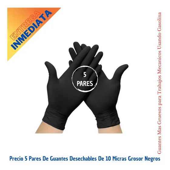 Guantes Gruesos De Nitrilo De 10 Micras Precio Por 5 Pares