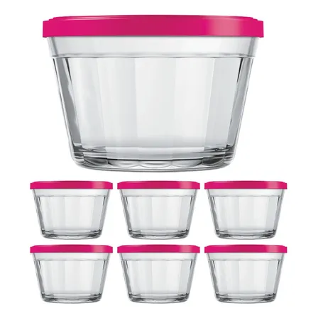 Kit Potes Pequeno Americano Tampa Cor Sortida 350ml -  6un Sortida