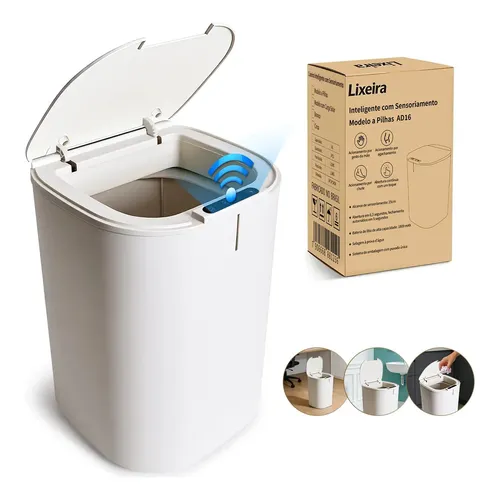 16 Gal Recycle Bins For Kitchen, Triple Compartment Garbage