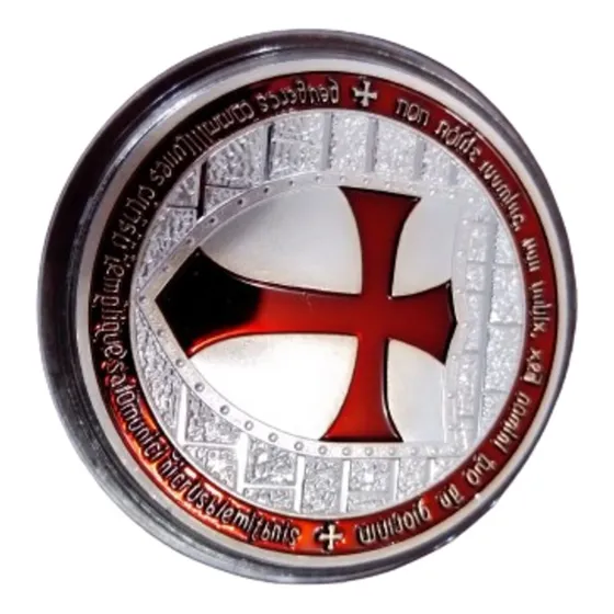 Caballeros Templarios Cruz Escudo Moneda Laminada Plata