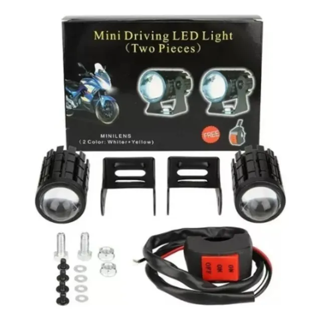 2 Exploradoras Led Dual Color Luz Blanca-amarilla Carro-moto