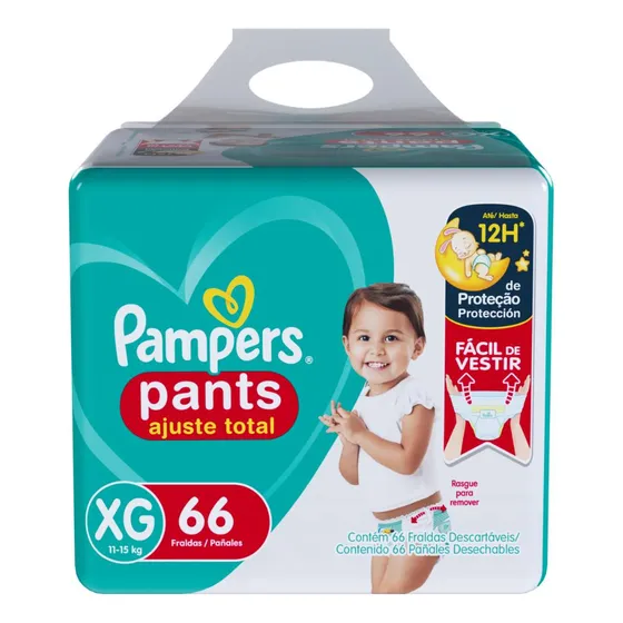 Fralda Pampers Pants Ajuste Total Xg 66 Unidades