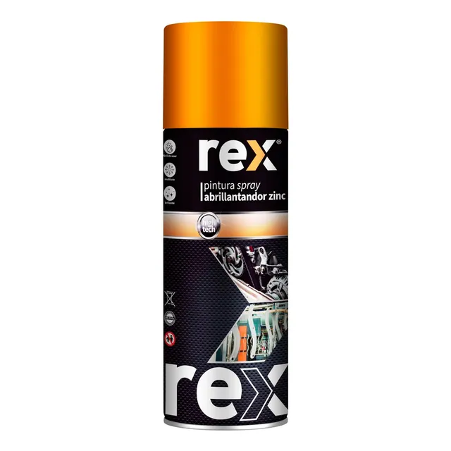 Pintura Spray Abrillantador Zinc Rex 400 Ml