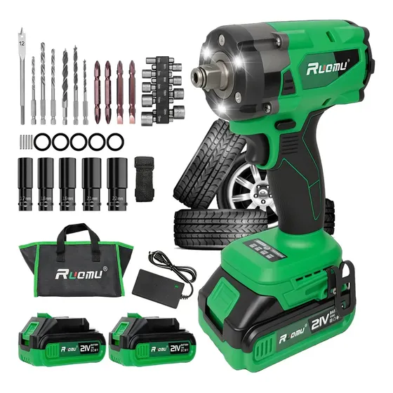Chave De Impacto Parafusadeira Furadeira Brushless 2 Baterias Sem Fio