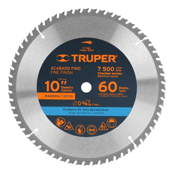 Disco P/ Sierra Circular P/madera 10'', 60 Dientes Truper