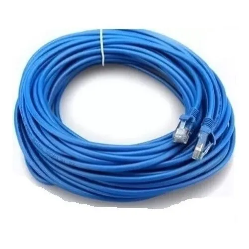 Cabo De Rede Internet Lan Cat6 40 Metros Cftv Gigabit Azul
