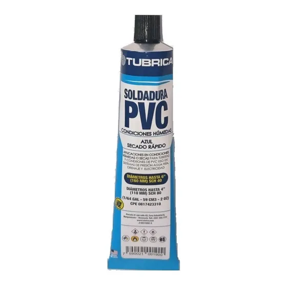Pega Pvc Soldadura Pvc Agua Fria Negra Pomo 1/64gl Tubrica 