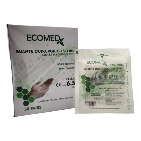 Guante Quirúrgico Estéril Látex 6.5 Libre Polvo Caja X 50  