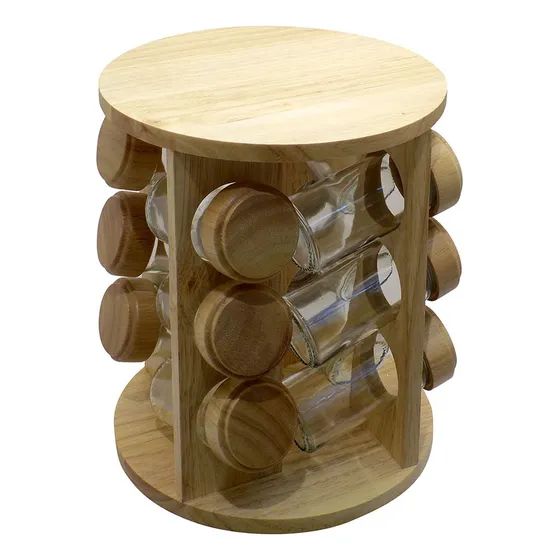 Especiero De Madera Con Base Giratoria 12 Especies