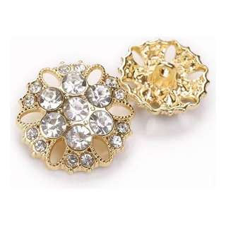 5 Piezas De Botones Elegante De Aleación De Cristal En 5 Piezas De Botones Elegante De Aleación De Cristal En