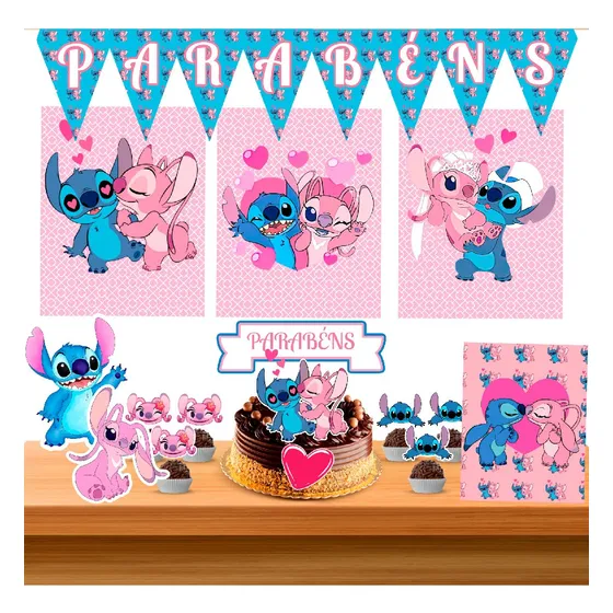 Kit Festa Stitch E Angel -só Um Bolinho 30pçs
