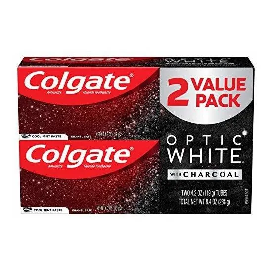 Pasta De Dientes Colgate Optic White Charcoal Para Blanquear
