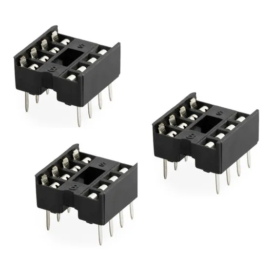Pack X3 Zocalo Dip8 Ic Socket 8 Pin Dip 8 2x4 Arduino Nubbeo