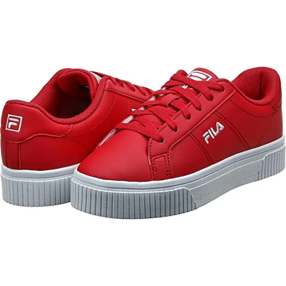 Zapatos Dama De Goma 39.5 Rojos Cuero Plataforma 8.5 Fila