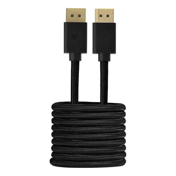 Cable DisplayPort 1.4 Game Factor DTD400 2M - Resolución 4K 120Hz, HDR10, Frecuencia 240Hz en 2K, 32.4Gbps, Conectores Chapa de Oro, Alta Resistencia y Durabilidad para Setup Gamer