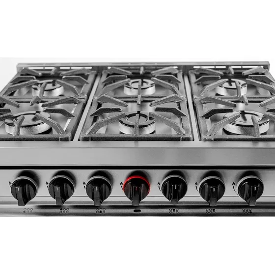 Cocina 6 Fuegos, Horno Con Tejuelas Refractarias