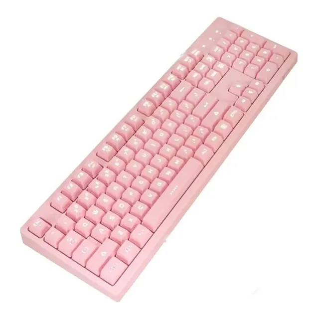 Teclado Gamer Onikuma G25 Membrana Rosado Con Luz Led Rgb Color del teclado Rosa Idioma Inglés US